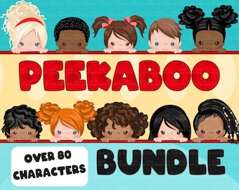 Peekaboo Clipart Bundle, Peekaboo girl, peekaboo boy, Best friends, siblings shirts, grandkids graphics, sublimation designs, png