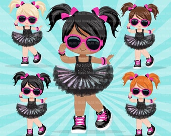 Hip hop clipart, hip hop png, dance clipart, fashion girls clipart, black tutu clipart, dance sublimation designs, hip hop png, black girl