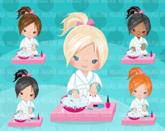 Spa png, Spa clipart, manicure png, spa birthday party clipart, nail polish png, Sublimation Designs PNG  digital clip art