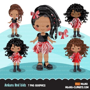 Clipart fille noire, robe Ankara pour les filles, graphiques de l'histoire des noirs, png fille afro, png fille noire, png fille afro-américaine, chemises fille