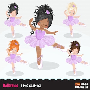 Ballerina Clipart, chic Ballett Charakter, schwarz, Karten machen, Planer Aufkleber, Keks, tanzende Mädchen, LILA Tutu, Tänzerinnen, Mädchen