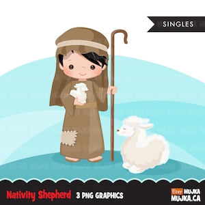 Nativity Clipart. Cute religious illustration, Bible graphics, Shepherd and sheep graphics, afro Sublimation Designs clip art, baby lamb