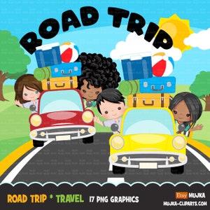 Road Trip Clipart, vacation clipart, best friends, traveling boy & girl, teacher clipart, Sublimation Designs  sublimation clip art PNG