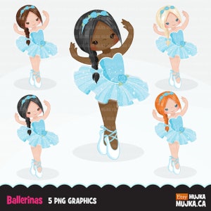 Ballerina Clipart, schicke Ballettfiguren, schwarz, Kartengestaltung, Planeraufkleber, Keks, tanzende Mädchen, blaues Tutu, Tänzerinnen, Mädchen