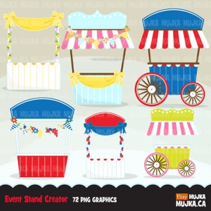 Event Stand Banner Creator Clipart. Create your own hot dog, popcorn, circus, cupcake, lemonade, festival booth, commercial use clip art image 1