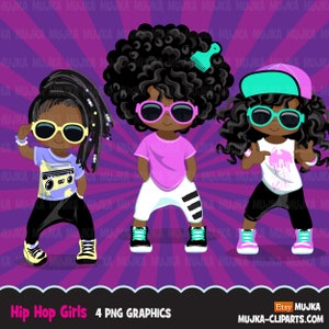 Afro Hip-Hop-Tänzerin Clipart, Breakdance, Rapper, schwarzes Mädchen PNG Clip Art