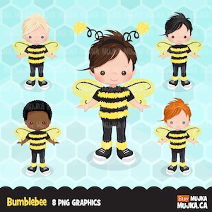 Bumblebee Boys clipart. Cute summer birthday characters, shop logo graphics,  , sublimation, Sublimation Designs clip art costume