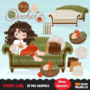 Crochet png, clipart au crochet, logo au crochet, tricot png, clipart tricot, crochets, couture png, fille au crochet png