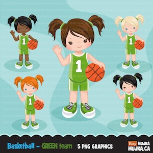 Clipart de basket-ball. Graphismes sportifs, personnages de joueurs de basket-ball, motifs par sublimation, enfants, scrapbooking, broderie, tâches ménagères