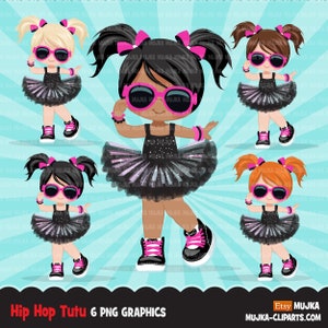 Clipart hip hop, png hip hop, clipart de danse, clipart filles de mode, clipart tutu noir, dessins de sublimation de danse, png hip hop, fille noire