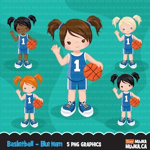 Clipart de basket-ball. Graphismes sportifs, personnages de joueurs de basket-ball, motifs par sublimation, enfants, scrapbooking, broderie, tâches ménagères