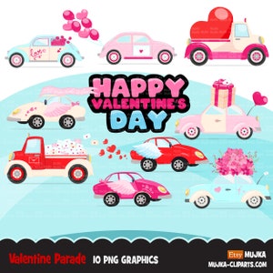 Camions de la Saint-Valentin png, voitures de la Saint-Valentin png, clipart Saint-Valentin, motifs sublimation Saint-Valentin, camion rose png, voiture rose png, coeur png