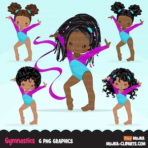 Sports png, Gymnastics Clipart, Gymnast black girls, fitness clipart, afro girls png, school png, gym Sublimation Designs, school clipart
