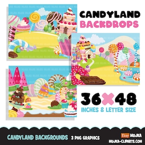 Candy land printable png, candy land birthday backdrops, decorations, candy land birthday, candy background, candy land theme, template, png