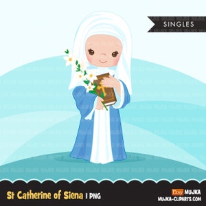 Imágenes prediseñadas de Santa Catalina de Siena, diseños de sublimación religiosa, descarga digital, diseño católico, archivo png cristiano para cricut, vírgenes