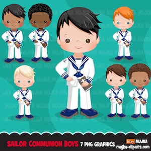 Clipart de primera comunión marinero español para niños, Santa Biblia png, niño lindo, gráficos de niño pequeño, clipart religioso, clipart cristiano