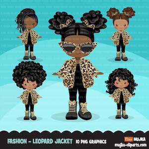 Black girl clipart, black girl png, leopard png, afro girl png, Sublimation Designs digital download, friends png, afro puff png, cute png