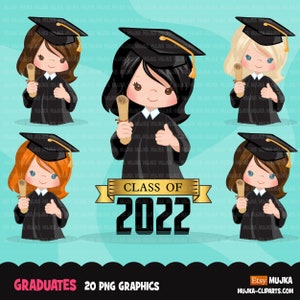 Classe de 2022 png, clipart de formatura, meninas formadas, graduados png, graduados png, estudante png, gráficos escolares, 2022 graduados png