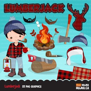 Lumberjack Clipart, Christmas clipart, camping clipart, plaid Christmas png, plaid deer head png, Christmas sublimation designs, plaid boys