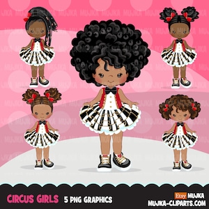 Circus clipart, glitter tutu zwart meisje verjaardag mode-graphics, big top, carnaval png, tutu met laarzen, afro soezen, Afro-Amerikaans