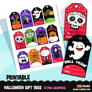 étiquettes-cadeaux d'Halloween imprimables, autocollants numériques citrouilles, autocollants éventreur, png Halloween, autocollants Halloween, étiquettes tête de mort en sucre, étiquettes sorcières