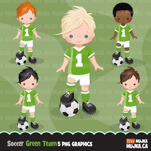 Fußball Clipart. Sport Grafiken, Fußballspieler Charaktere, , Sublimationsdesigns, Kinder, Scrapbooking, WM, Hausarbeit