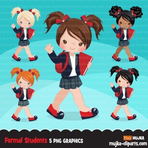 Formal Student Clipart Back to School Girl (Instant Download) - Etsy