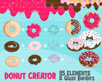 Clipart donut, donut Creator Clipart, dessins de sublimation donut, dégoulinant des frontières clipart, clipart boulangerie, donut love png, dessins de donut