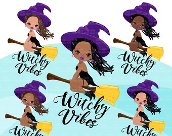 Halloween clipart, Halloween witch png, witchy vibes sublimation designs, Halloween clipart, witchy vibes, black woman witch Halloween shirt