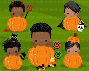 Halloween peek a boo peeking boys clipart.  Cute kids peeking on pumpkin. Halloween party, the ripper, Sublimation Designs clip art