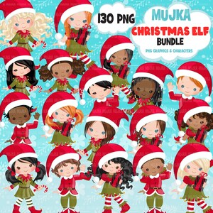 Pacote de duendes de Natal, elfo png, clipart de elfos, duende afro-americano, duende negro, design de sublimação, impressão digital de Natal, designs noel