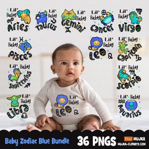 Baby Sternzeichen Bundle, Horoskop PNG, Sternzeichen PNG, Baby Sternzeichen Shirts, Baby Boy PNG, Lil Baby PNG, Sublimation Designs digitale PNG