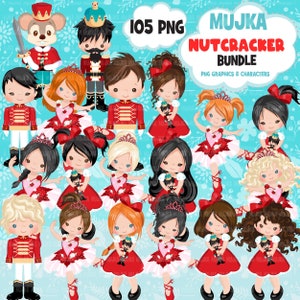 Quebra-nozes PNG, pacote de clipart quebra-nozes, personagens de Natal, Rei do Rato, fada Sugar Plum, Clara png, balé de Natal, soldados de brinquedo