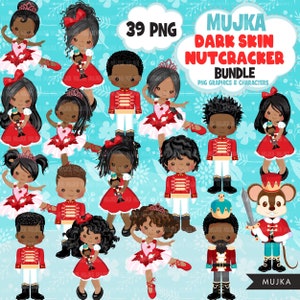 Quebra-nozes preto PNG, pacote de clipart de quebra-nozes preto, personagens de Natal, Rei do Rato, fada Sugar Plum, Clara png, balé, soldados de brinquedo