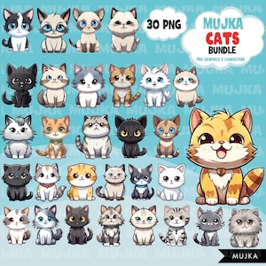 Katten png, kitten png, huisdieren clipartbundel, schattige katten clipart, beste vrienden bundel, schattige kitty bundel, katten clipart, kattenbundel, schattige dieren