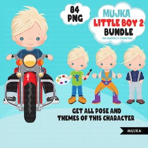 Süßer Junge png Bundle, Blonde Junge Magie, süße Junge Kunst, kleine Junge digitale Aufkleber, süße Junge Bundle, Geburtstagskind, Planer Aufkleber