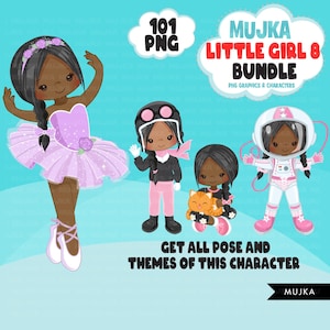 黒人の女の子の png バンドル、ラテン系の女の子の png、メキシコの女の子のアート、デジタル ステッカー、かわいい黒人の女の子のバンドル、プランナー ステッカー、東インドの女の子の png