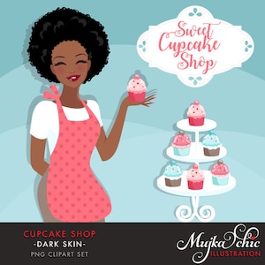 Cupcake Shop clipart Avatar, black woman, Cupcake shop frame, baking logo afro woman png clipart
