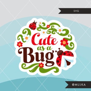 File di taglio SVG DFX PNG coccinella pasquale, carina come lettering di insetti, scrapbooking, creazione di biglietti, ricamo, adesivo per pianificatore, commerciale, coccinella