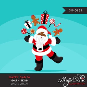 Black Santa clipart, Santa sublimation Designs digital download, Christmas sublimation png, santa design files for cricut, African American