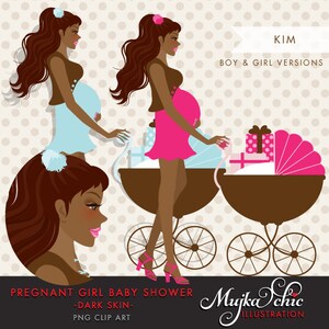 afro black Pregnant Woman Character PNG Design z pudełkami na prezenty i wózkiem dziecięcym. Baby shower, nowe dziecko, scrapbooking, sztuka