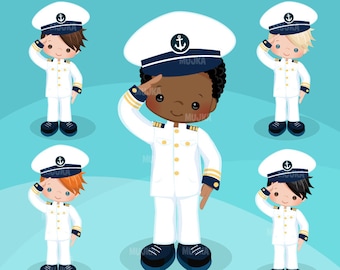 Navy Clipart. Little Boy Graphics, Sailing, captain, mate,  , embroidery, Sublimation Designs, chore chart, black