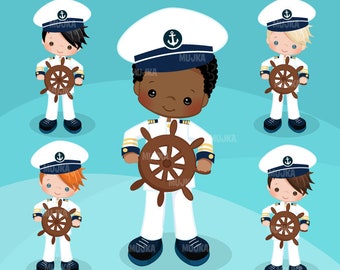 Navy Clipart. Little Boy Graphics, Sailing, captain, mate,  , embroidery, Sublimation Designs, chore chart, black