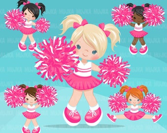 Clipart de pom pom girl clipart de sport png d acclamation de basket ball graphiques d acclamation pompon de pom pom girl filles de pom pom girl png Etsy Canada