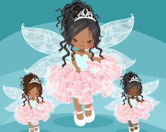 Fairy clipart, pink fairy PNG, melanin fairy png, black girl fairy clipart, angel wings, nursery clipart, cute fairy sublimation designs