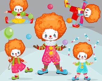 Clown clipart, circus characters,  black, card making,  , big top, juggling, circus birthday, carnival graphics