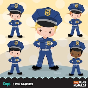 Cops, Polizisten Clipart, Clipart Grafiken, Jungen, Scrapbooking, digitalisierte Stickerei, Sublimationsdesigns, Charakter