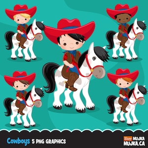 Cowboy Clipart. Wilder Westen Cowboy Clipart - Rot & Blau. Cowboy-Stiefel, Sheriff, Pferde, Cowboy-Grafiken, Printables, Haushaltstabellen, Planer