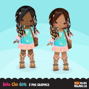 Geflochtene Haare kleines Mädchen Clipart, schicke Charaktere, schwarz, Karte machen, Keks, Afro Grafik, Mode
