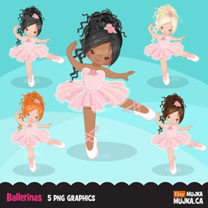 Ballerina Clipart, schicke Ballettfiguren, schwarz, Kartengestaltung, Planeraufkleber, Keks, tanzende Mädchen, rosa Tutu, Tänzerinnen, Mädchen